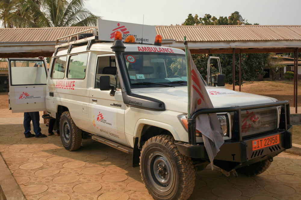 MSF ambulance at Mamfe Distric Hospital
