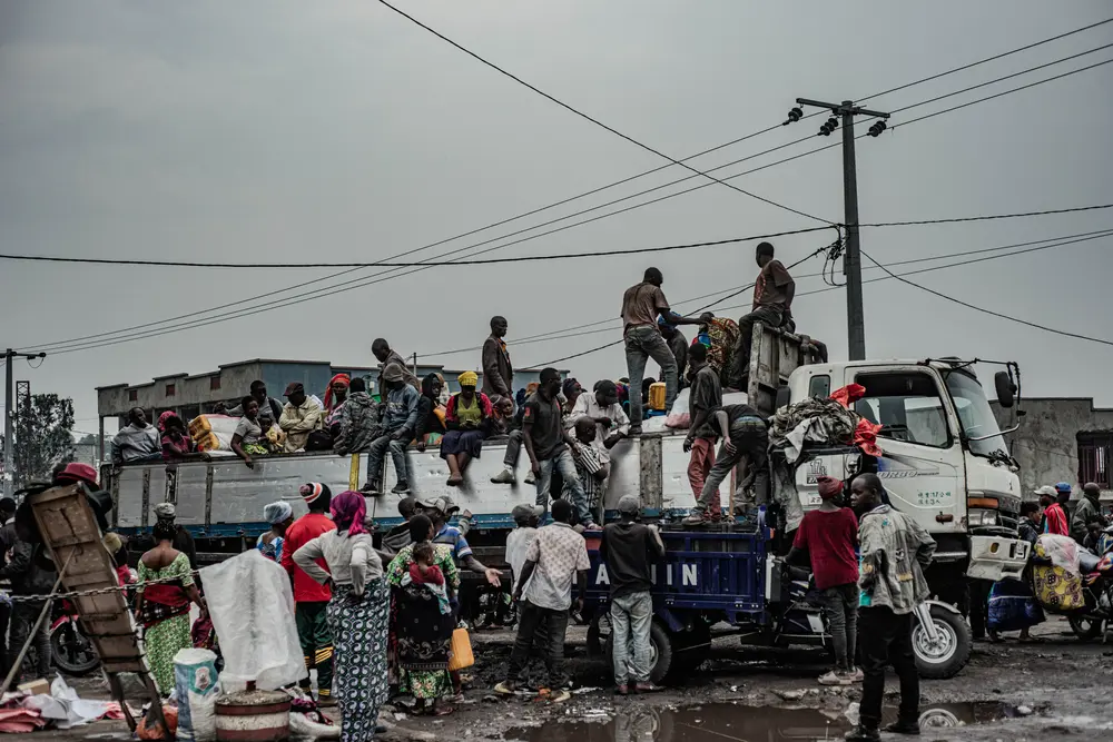 Personas desplazadas en Goma, República Democrática del Congo, a causa de la violencia.