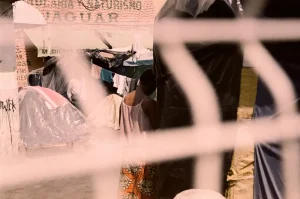 Vista delcampamento para personas migrantes en Ciudad de México.