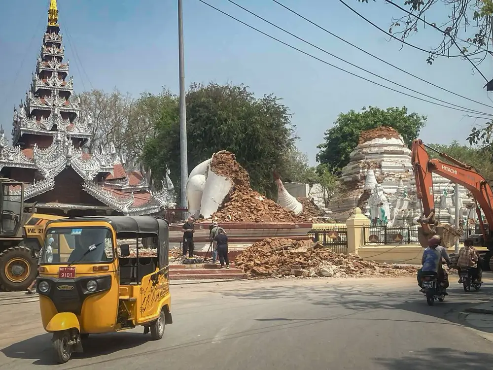 Vista de la destrucción causada por el terremoto en Mandalay, Myanmar, el 31 de marzo de 2025