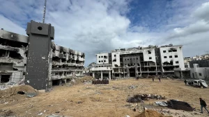 El recinto hospitalario Al Shifa, gravemente destruido en la ciudad de Gaza, Gaza, Palestina, febrero de 2025.