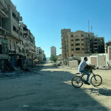 Vista de una carretera en la ciudad de Gaza