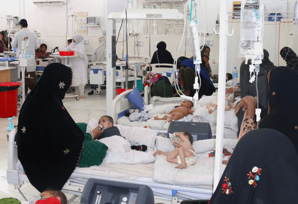 La sala de cuidados intensivos pediátricos en el Hospital de Boost, Afganistán.