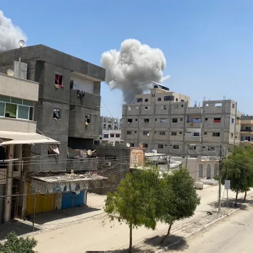 Ataque al campo de refugiados de Al-Nuseirat, en la zona central de Gaza.