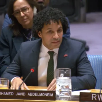 El Dr. Javid Abdelmoneim, presidente internacional de MSF, ante el Consejo de Seguridad de las Naciones Unidas.