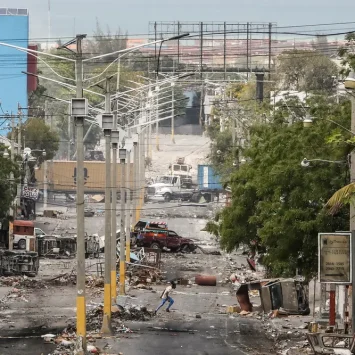 Vista de la zona de Delmas 18, después de enfrentamientos entre grupos armados y las fuerzas de policía. Puerto Príncipe, Haití.