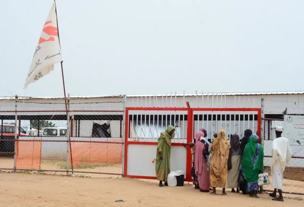 Vista del área de urgencias de la clínica de MSF en el campamento de Zamzam, en Darfur Norte, Sudán.