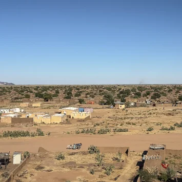 Vista general del paisaje alrededor de Tawila. Ubicada a unos 60 kilómetros de El Fasher. Darfur Norte, Sudán, diciembre de 2024.