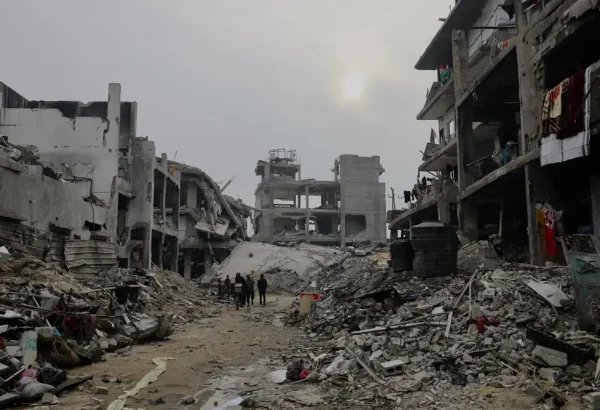Calles y edificios destruidos en Beit Lahia, norte de Gaza, Palestina, febrero de 2025.