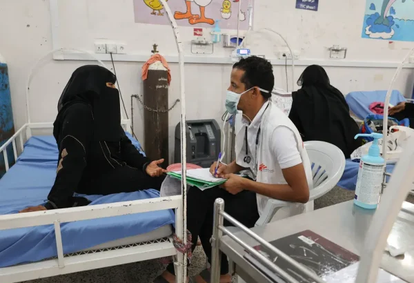 En un hospital de MSF donde se trata la desnutrición infantil en Yemen.