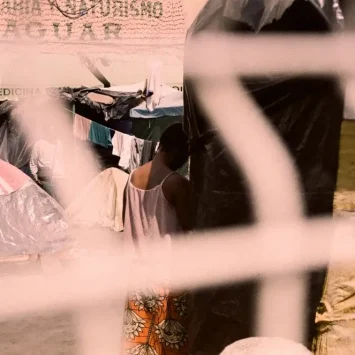 Vista delcampamento para personas migrantes en Ciudad de México.