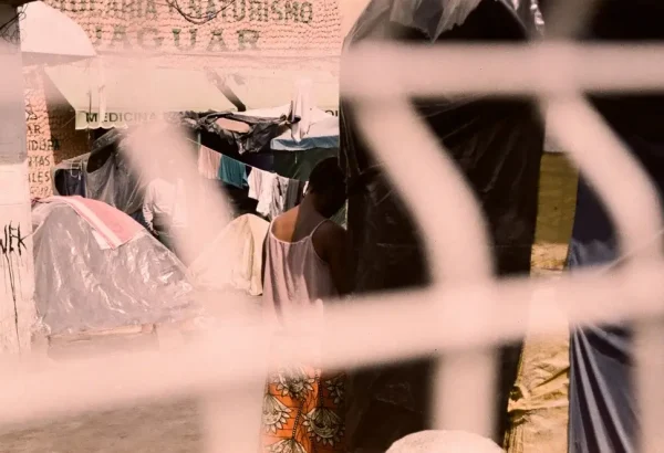 Vista delcampamento para personas migrantes en Ciudad de México.