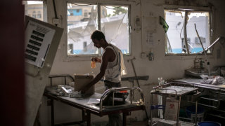 Abs hospital airstrike aftermath, Hajjah, Yemen