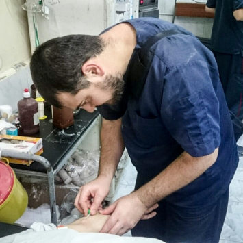 Abu Khalid, orthopedic surgeon in an MSF supported hospital in east Aleppo