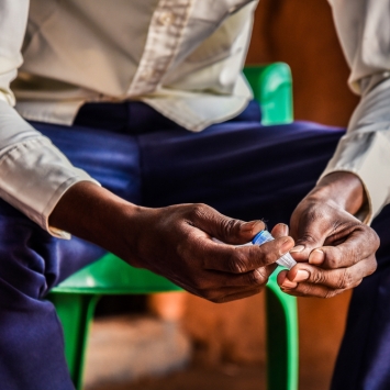 Mohamed Hussein Bule, 27, lives with Type 1 diabetes. He is a refugee and teaches in one of the schools in Dagahaley.