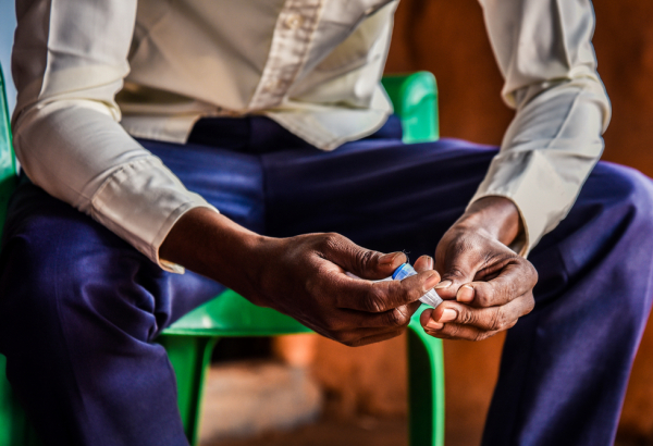 Mohamed Hussein Bule, 27, lives with Type 1 diabetes. He is a refugee and teaches in one of the schools in Dagahaley.