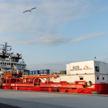 Ocean Viking – Restocking of supplies in the port of Marseille, France