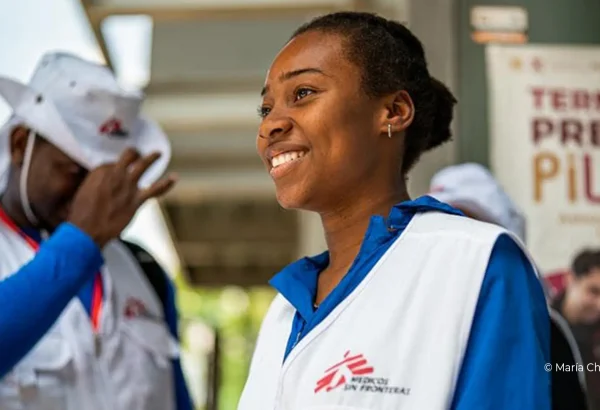 Campamento de personas migrantes en CDMX